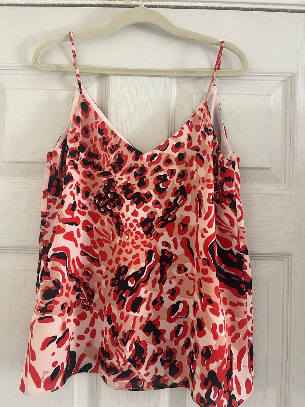 ❤️ H&M Red Leopard Print Cami Tank Top